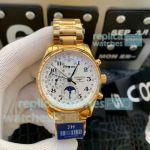 JH Factory Replica Longines Master Collection Moonphase Chronograph Yellow Gold Watch 42mm